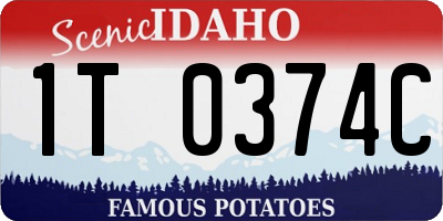 ID license plate 1T0374C