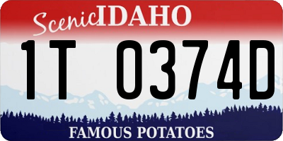ID license plate 1T0374D