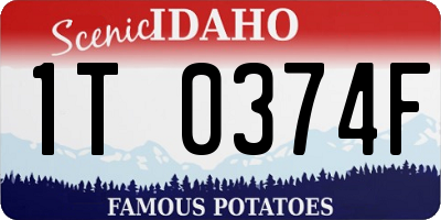 ID license plate 1T0374F