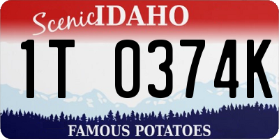 ID license plate 1T0374K