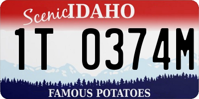 ID license plate 1T0374M