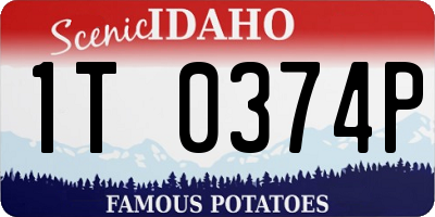 ID license plate 1T0374P