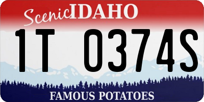 ID license plate 1T0374S