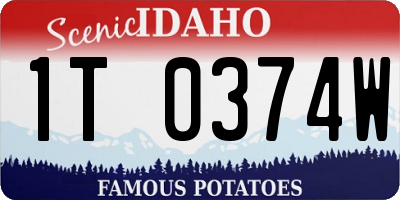 ID license plate 1T0374W