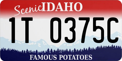 ID license plate 1T0375C