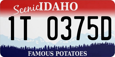 ID license plate 1T0375D