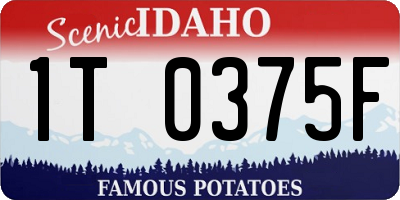 ID license plate 1T0375F