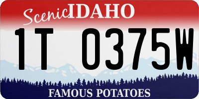 ID license plate 1T0375W