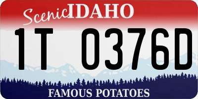 ID license plate 1T0376D