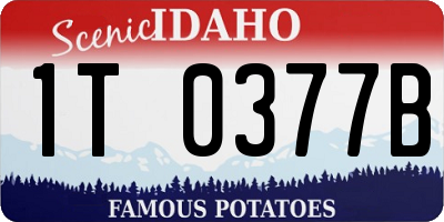 ID license plate 1T0377B