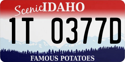ID license plate 1T0377D