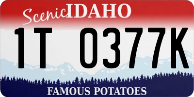 ID license plate 1T0377K