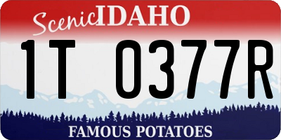 ID license plate 1T0377R