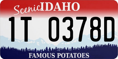 ID license plate 1T0378D