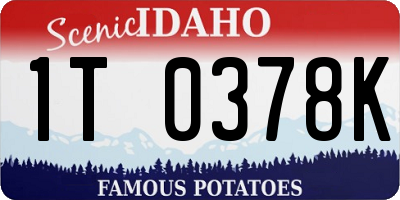 ID license plate 1T0378K
