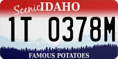ID license plate 1T0378M