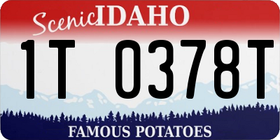 ID license plate 1T0378T