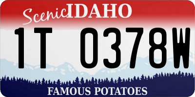 ID license plate 1T0378W