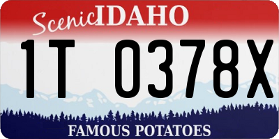 ID license plate 1T0378X