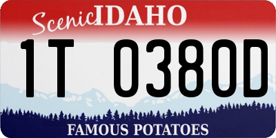ID license plate 1T0380D