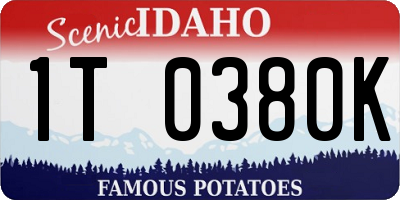 ID license plate 1T0380K