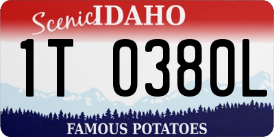 ID license plate 1T0380L