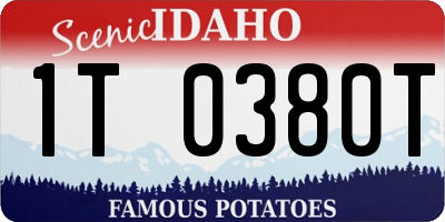 ID license plate 1T0380T