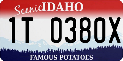 ID license plate 1T0380X