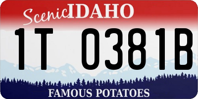 ID license plate 1T0381B