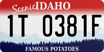 ID license plate 1T0381F