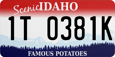 ID license plate 1T0381K