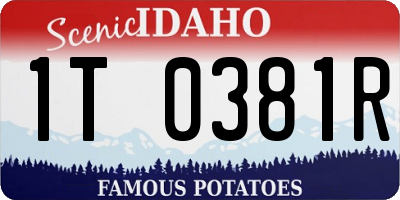 ID license plate 1T0381R