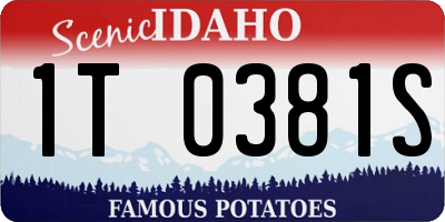 ID license plate 1T0381S