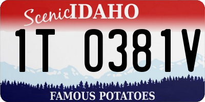 ID license plate 1T0381V