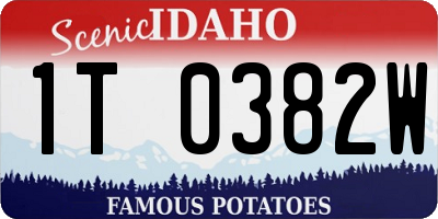 ID license plate 1T0382W