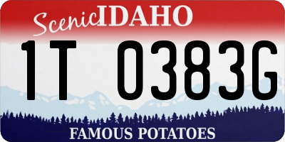 ID license plate 1T0383G