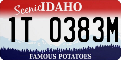 ID license plate 1T0383M