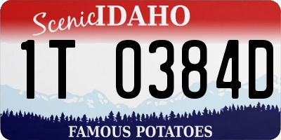 ID license plate 1T0384D