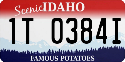 ID license plate 1T0384I
