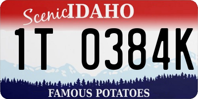 ID license plate 1T0384K