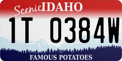 ID license plate 1T0384W
