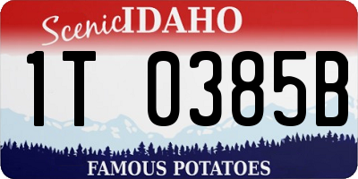 ID license plate 1T0385B