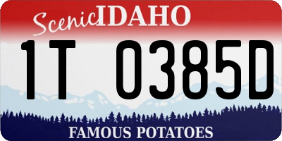 ID license plate 1T0385D