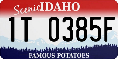 ID license plate 1T0385F