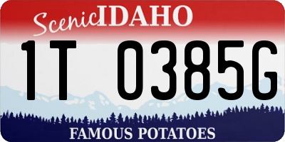 ID license plate 1T0385G