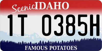ID license plate 1T0385H