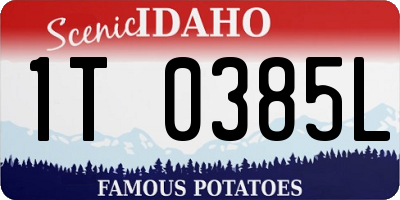 ID license plate 1T0385L