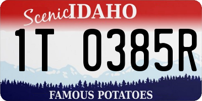 ID license plate 1T0385R