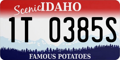 ID license plate 1T0385S