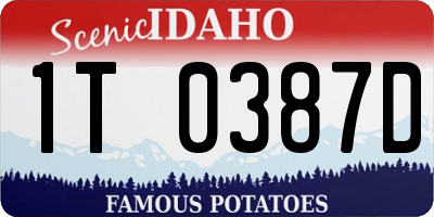 ID license plate 1T0387D